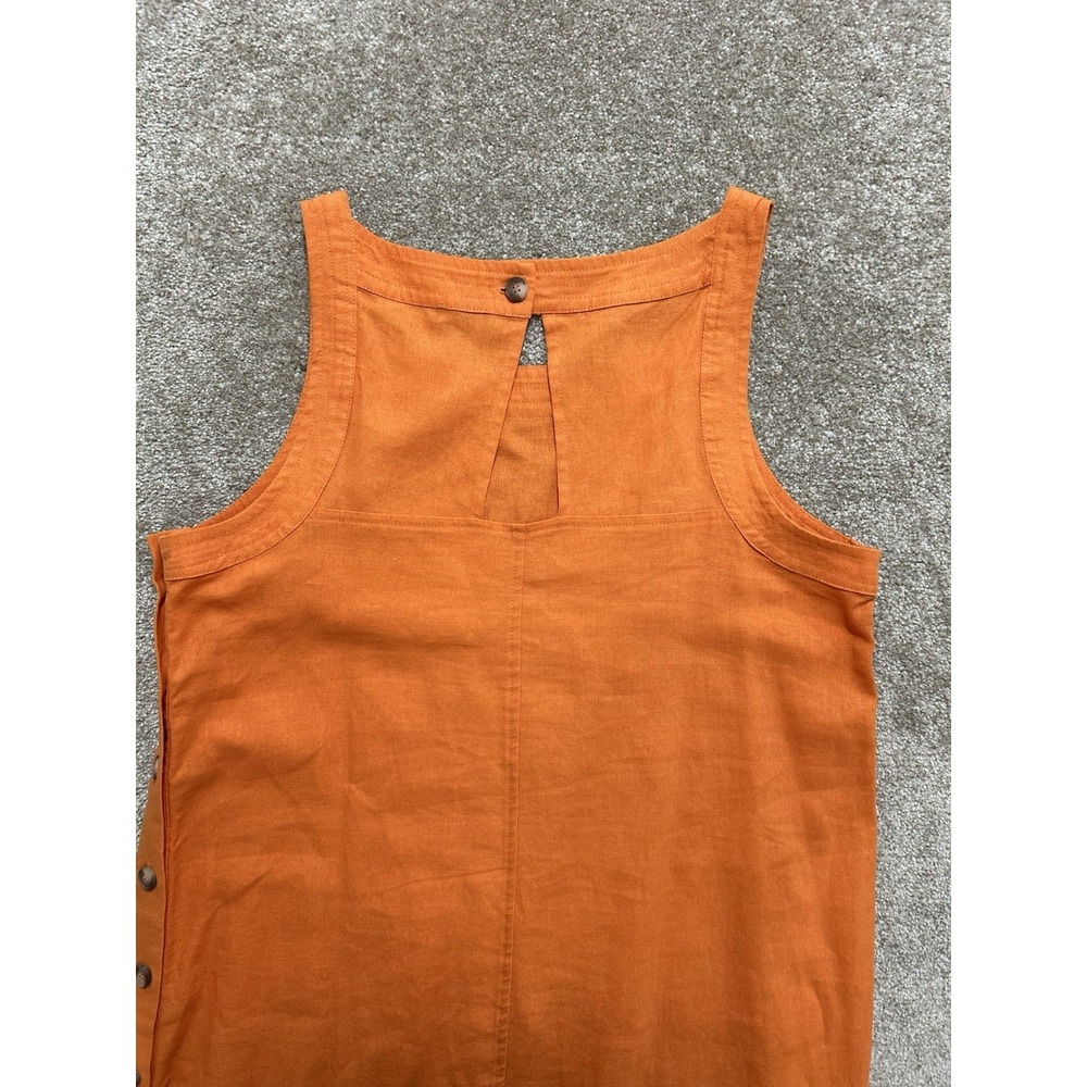 NEW For Cynthia Women's XL Sleeveless Dress w/ Pockets Orange Linen Blend Dress - Picture 11 of 13